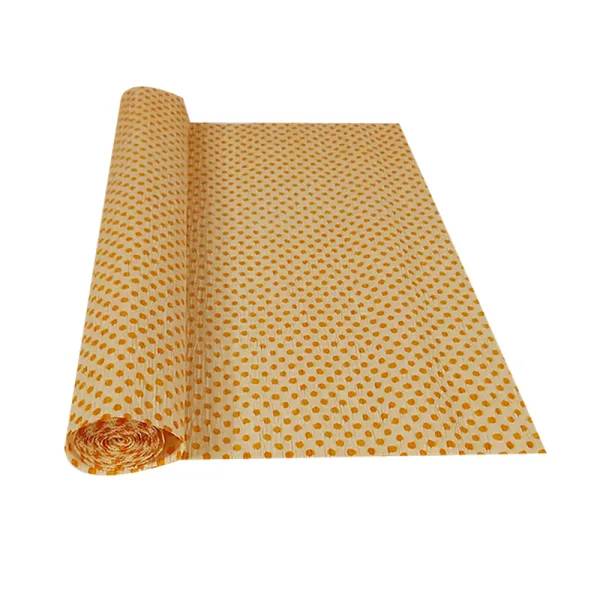 GOLDEN POLKA DOT ON WHITE CREPE ROLLS (2 Rolls) 19"x2.5Mtrs