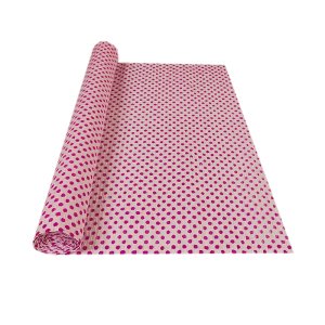 ROSE POLKA DOT ON WHITE CREPE ROLLS (2 Rolls) 19"x2.5Mtrs