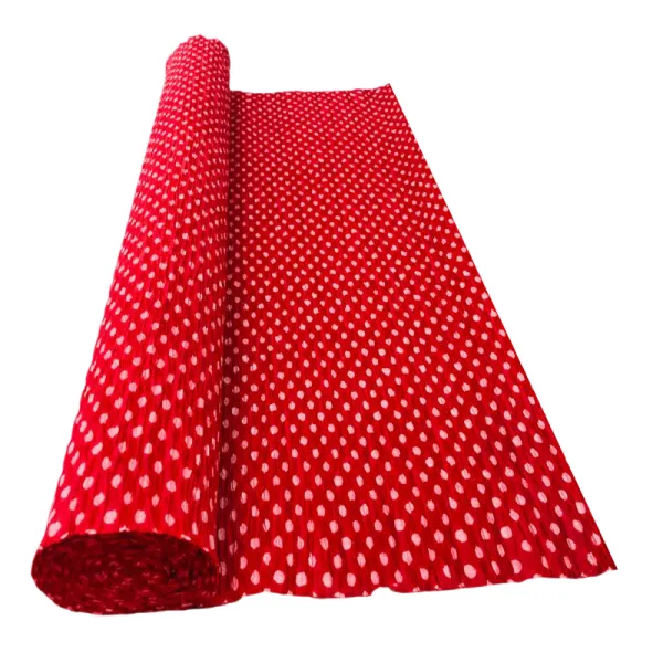 WHITE POLKA DOT ON RED CREPE ROLLS (2 Rolls) 19" x 2.5Mtrs