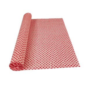 RED POLKA DOT ON WHITE CREPE ROLLS (2 Rolls) 19"x2.5Mtrs