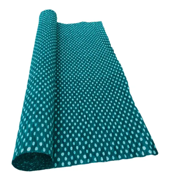WHITE POLKA DOT ON D. GREEN CREPE ROLLS (2 Rolls) 19" x 2.5Mtrs