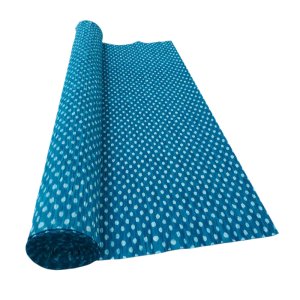 WHITE POLKA DOT ON TURQUOISE CREPE ROLLS (2 Rolls) 19" x 2.5Mtrs