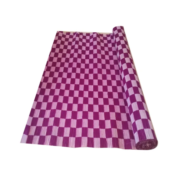 PINK CHECK PRINT CREPE ROLLS  (2 Roll) 19" x2.5Mtrs