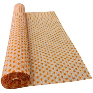 GOLDEN STAR PRINT ON CREAM CREPE ROLLS (2 Rolls) 19" x 2.5Mtrs