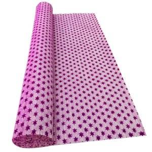 FUCHSIA STAR PRINT CREPE ROLLS (2 Rolls) 19" x 2.5Mtrs