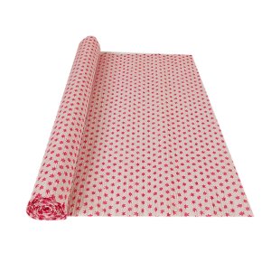 ROSE STAR PRINT ON WHITE CREPE ROLLS (2 Rolls) 19"x2.5Mtrs