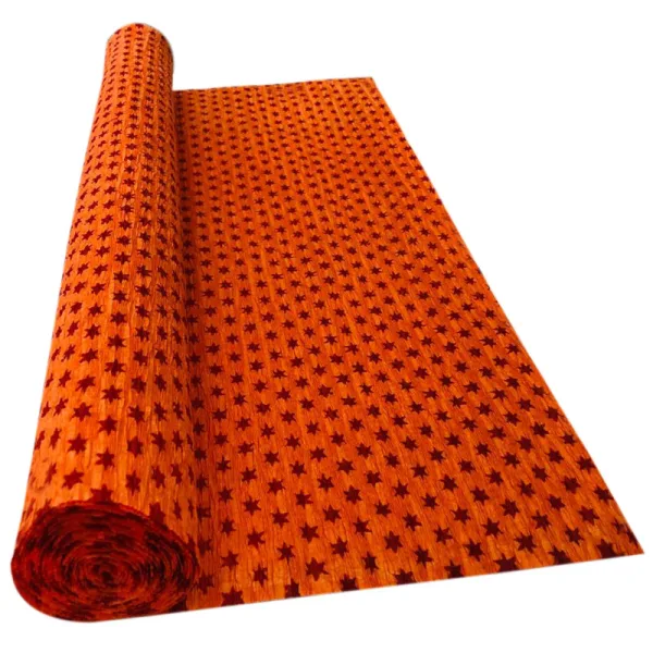 MAROON STAR PRINT ON RED CREPE ROLLS (2 Rolls) 19" x 2.5Mtrs