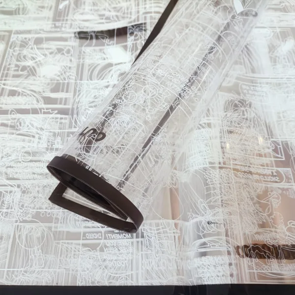 D17(03) White Comic Print with Black Edge Frosted (20 Sheets) 58cm x 58cm