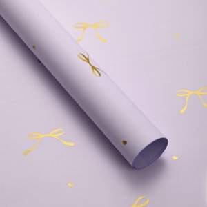 D10(04) Ribbon Bow Printed Korean Sheets  "Lavender" (20 Sheets) 58cm x 58cm