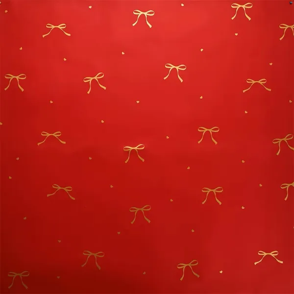 D10(08) Ribbon Bow Printed Korean Sheets  "Red" (20 Sheets) 58cm x 58cm