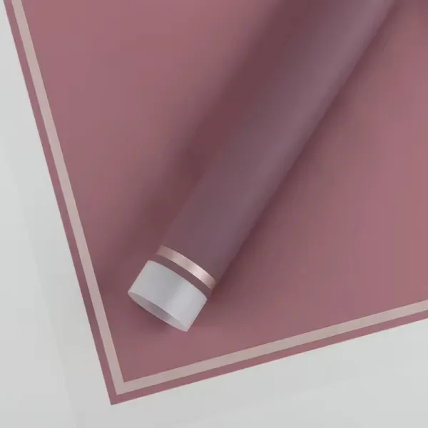 D10(13) TRANSPARENT BORDER WITH GOLD FROSTED SHEETS "ROSY MOUVE" (20 Sheets) 58cm x 58cm