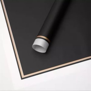 D10(17) TRANSPARENT BORDER WITH GOLD FROSTED SHEETS "BLACK" (20 Sheets) 58cm x 58cm