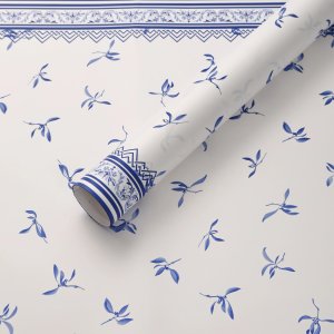 D12(01) New Leaf Print Korean Sheet "White" (20 Sheets) 58cm x 58cm