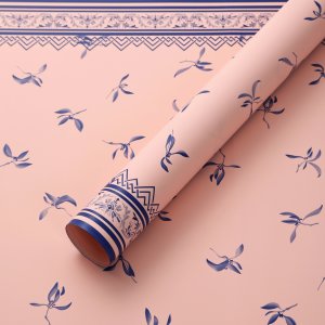 D12(05) New Leaf Printed korean Paper "Orange" (20 Sheets) 58cm x 58cm