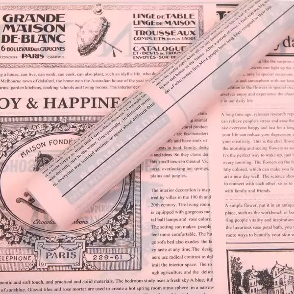 D15A(03) Translucent News Paper Print, (20 Sheets) 57cm x 57cm "L. Pink"