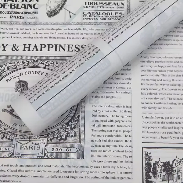 D15A(06) Translucent News Paper Print, (20 Sheets) 57cm x 57cm "Black"