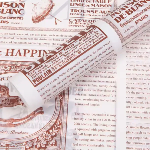 D15A(07) Translucent News Paper Print, (20 Sheets) 57cm x 57cm "Wine"