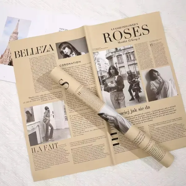 D16A(02) Color Base News paper Print, (20 Sheets) 57cm x 57cm "Brown."