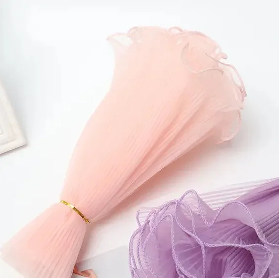 D22(08) WAVE WRAPPING MESH (1 Packet) Size 28cm x 5 Yards "PEACH"