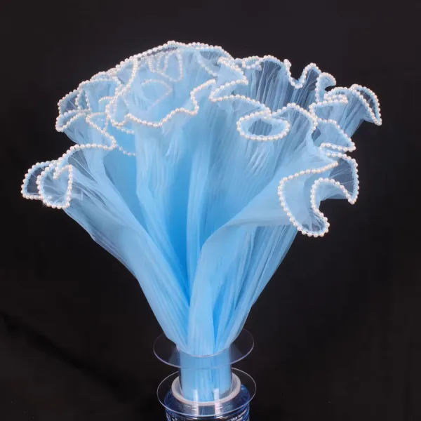 D22A(05) WAVE WRAPPING MESH WITH PEARL (1 Packet) Size 28cm x 2.5 Yards "BLUE"