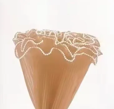 D22A(08) WAVE WRAPPING MESH WITH PEARL (1 Packet) Size 28cm x 2.5 Yards "KHAKI"