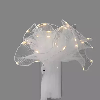 D23(02) WAVE WRAPPING MESH WHITE WITH LIGHT (1 Packet) Size 28cm x 2.5 Yards