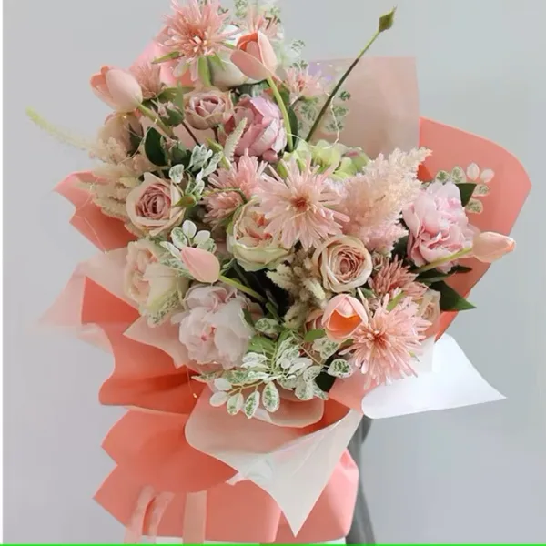 D24A(01) IRIDESCENT FROSTED SHEETS LIGHT PINK (10 Sheets) 58cm x 58cm