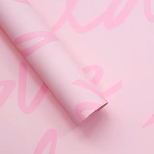 D25(02) Cursive Love Print Korean Sheet  "L. Pink" (20 Sheets) 58cm x 58cm