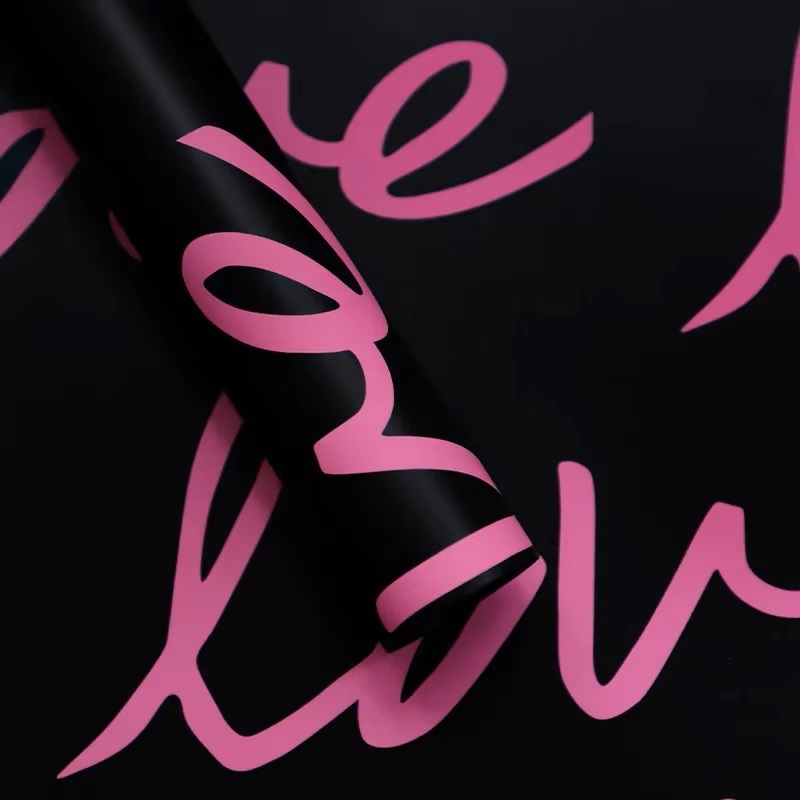 D25 Cursive Love Print Korean Sheet  "White" (20 Sheets) 58cm x 58cm