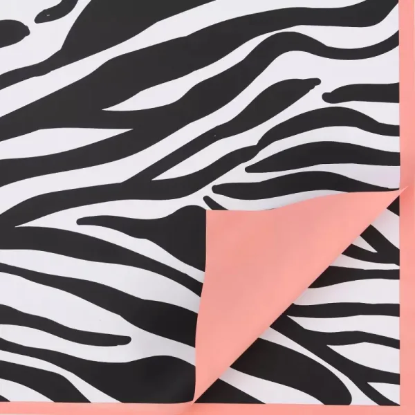 D26(02) ZEBRA PRINTED FROSTED SHEETS PINK (20 Sheets) 58cm x 58cm