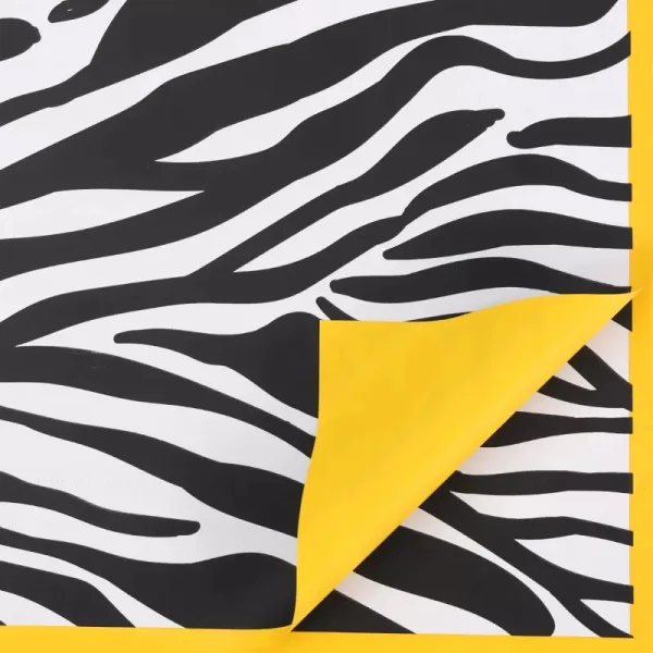 D26(03) ZEBRA PRINTED FROSTED SHEETS YELLOW (20 Sheets) 58cm x 58cm