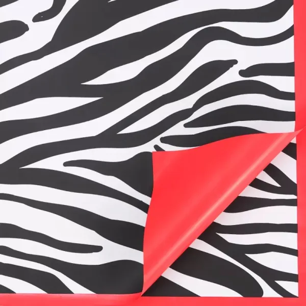 D26(04) ZEBRA PRINTED FROSTED SHEETS RED (20 Sheets) 58cm x 58cm