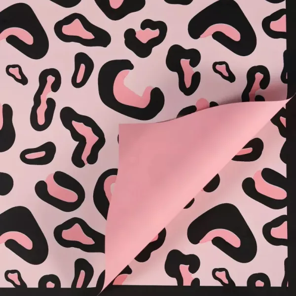 D27(02) TIGER PRINTED FROSTED SHEETS PINK (20 Sheets) 58cm x 58cm