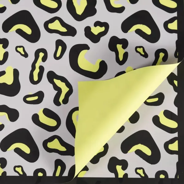 D27(03) TIGER PRINTED FROSTED SHEETS F. YELLOW (20 Sheets) 58cm x 58cm