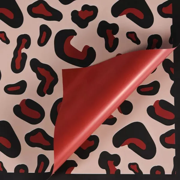 D27(04) TIGER PRINTED FROSTED SHEETS RED (20 Sheets) 58cm x 58cm