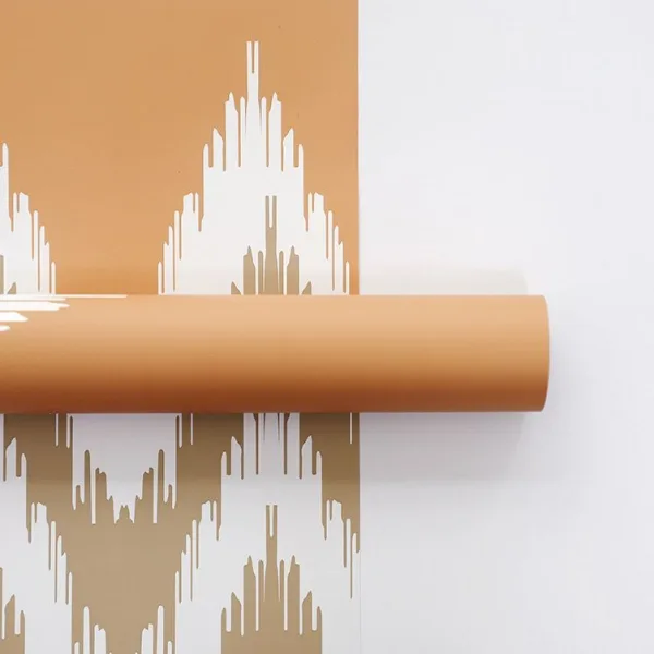 D28(03) ZIG ZAG PRINTED FROSTED SHEETS BROWN (20 Sheets) 58cm x 58cm