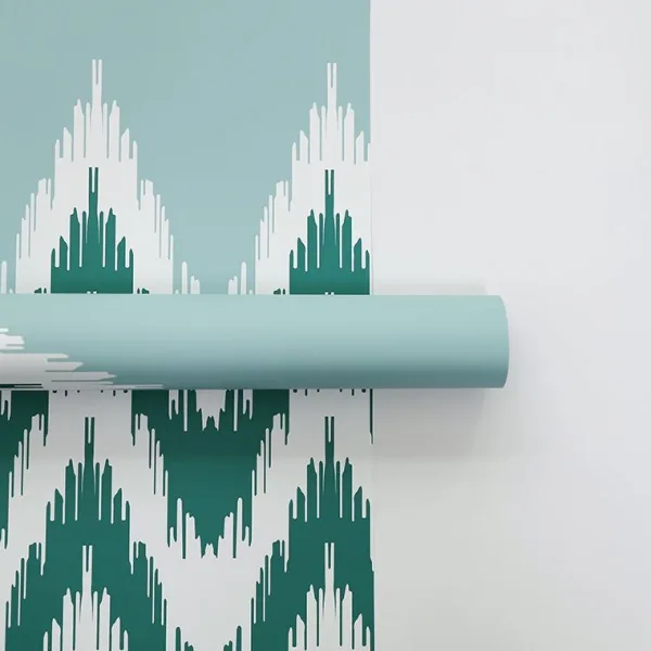 D28(04) ZIG ZAG PRINTED FROSTED SHEETS GREEN (20 Sheets) 58cm x 58cm