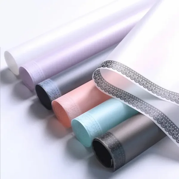 D30(06) LACE BORDER FROSTED SHEETS "Pink and Pink" (20 Sheets) 58cm x 58cm