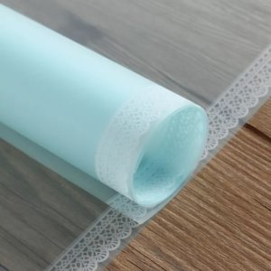 D30(03) LACE BORDER FROSTED SHEETS Purple and White (20 Sheets) 58cm x 58cm