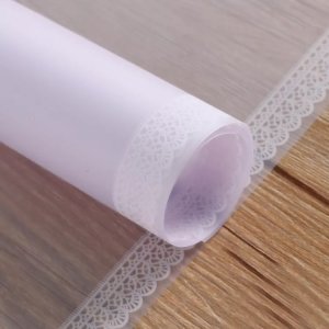 D30(04) LACE BORDER FROSTED SHEETS "White and White" (20 Sheets) 58cm x 58cm