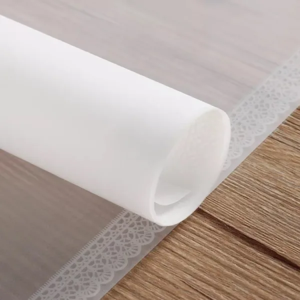 D30(05) LACE BORDER FROSTED SHEETS "Pink and Pink" (20 Sheets) 58cm x 58cm