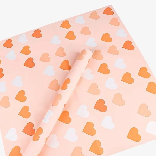 D32(02) Neon Heart Korean sheet "Peach" (20 Sheets) 58cm x 58cm