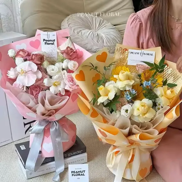 D32(01) Neon Heart Korean sheet "Orange" (20 Sheets) 58cm x 58cm