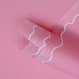 D36(05) SEA WAVES BORDER FROSTED SHEETS "L. Pink" (20 Sheets) 58cm x 58cm