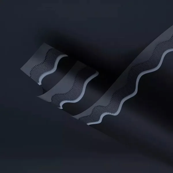 D36(06) SEA WAVES BORDER FROSTED SHEETS "Black" (20 Sheets) 58cm x 58cm