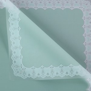 D37(04) COTTON TYPE BORDER FROSTED SHEETS "Green" (20 Sheets) 58cm x 58cm