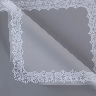 D37(07) COTTON TYPE BORDER FROSTED SHEETS "Grey" (20 Sheets) 58cm x 58cm