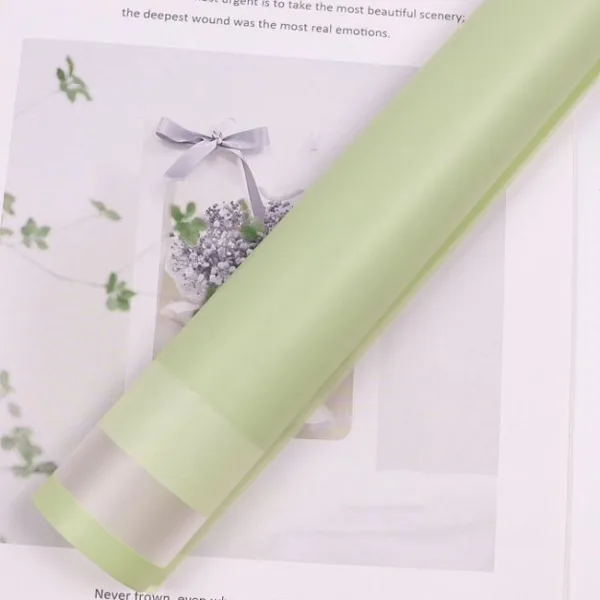 D39(02) DOUBLE SHADES BORDER FROSTED SHEETS GREEN (20 Sheets) 58cm x 58cm