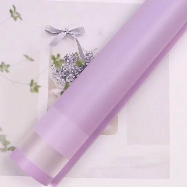 D39(03 DOUBLE SHADES BORDER FROSTED SHEETS PURPLE (20 Sheets) 58cm x 58cm