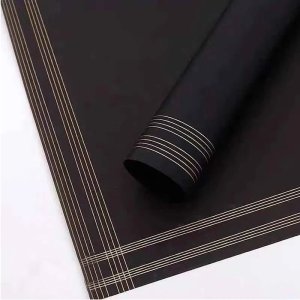 D40(05) LINE BORDER FROSTED SHEETS "BLACK" (20 Sheets) 58cm x 58cm